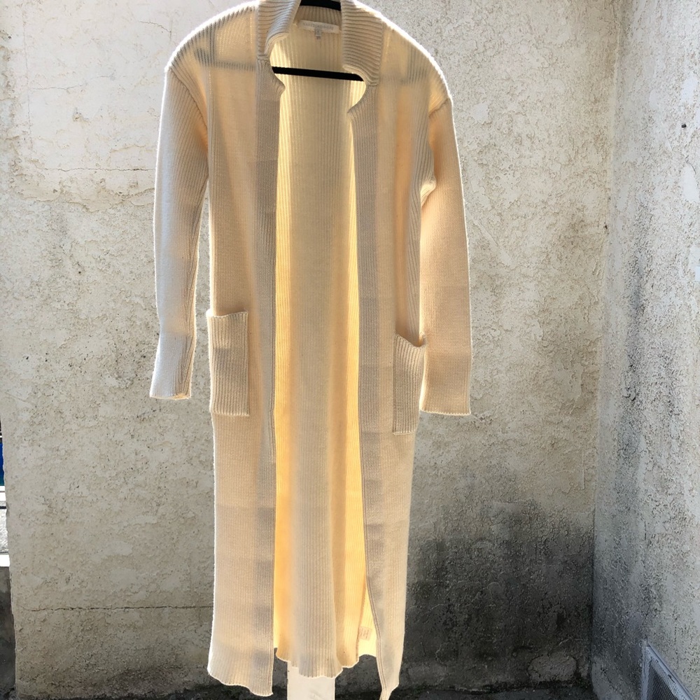 Naked Cashmere Cream Long Open Cardigan M S